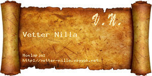 Vetter Nilla névjegykártya